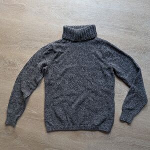 LL Bean Marled Charcoal Grey Turtleneck Warm Winter Sweater